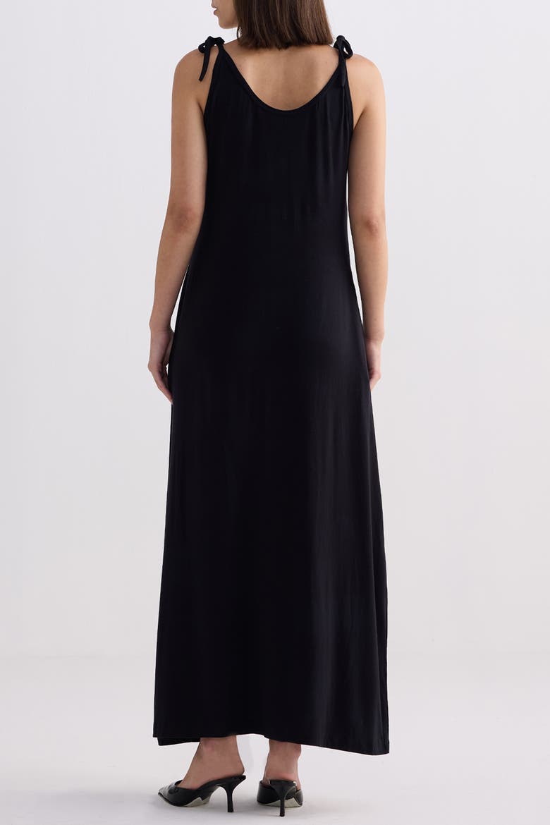 Tie-Detail Maxi Dress, Alternate, color, Black