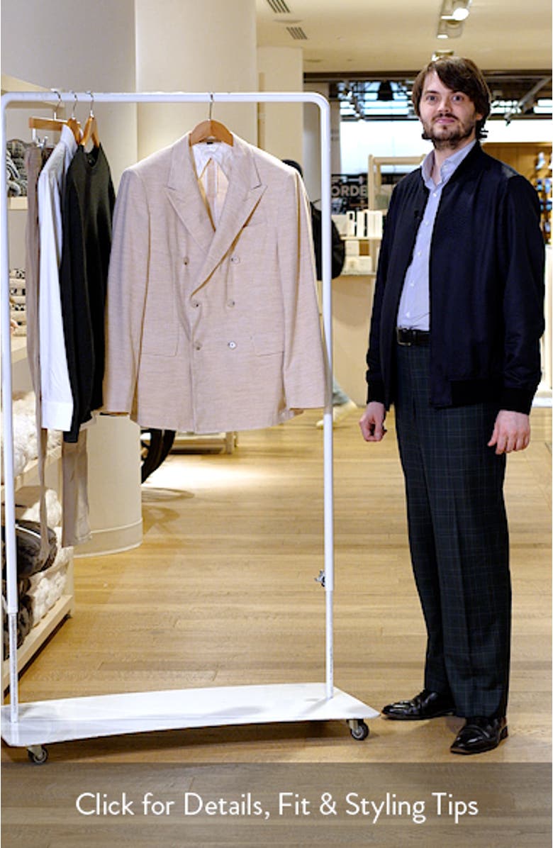 Heston Slim Fit Double Breasted Ribbed Cotton & Alpaca Sport Coat, sales video thumbnail