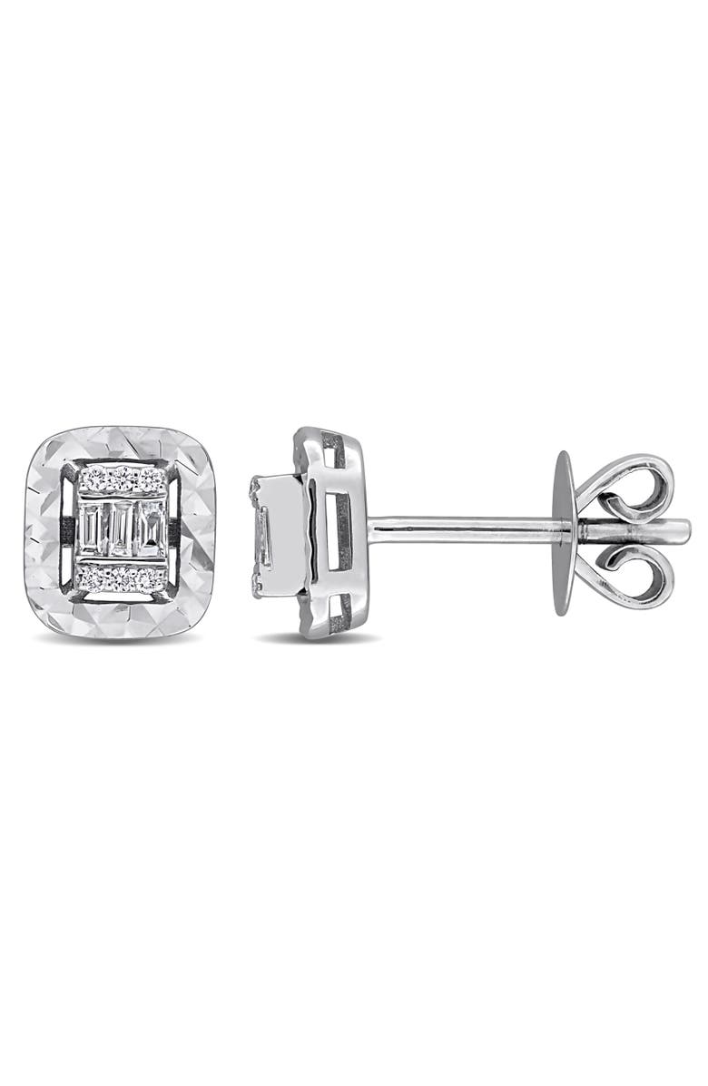 Julianna B. Diamond Square Stud Earrings 14k White Gold, Main, color, 14K White Gold