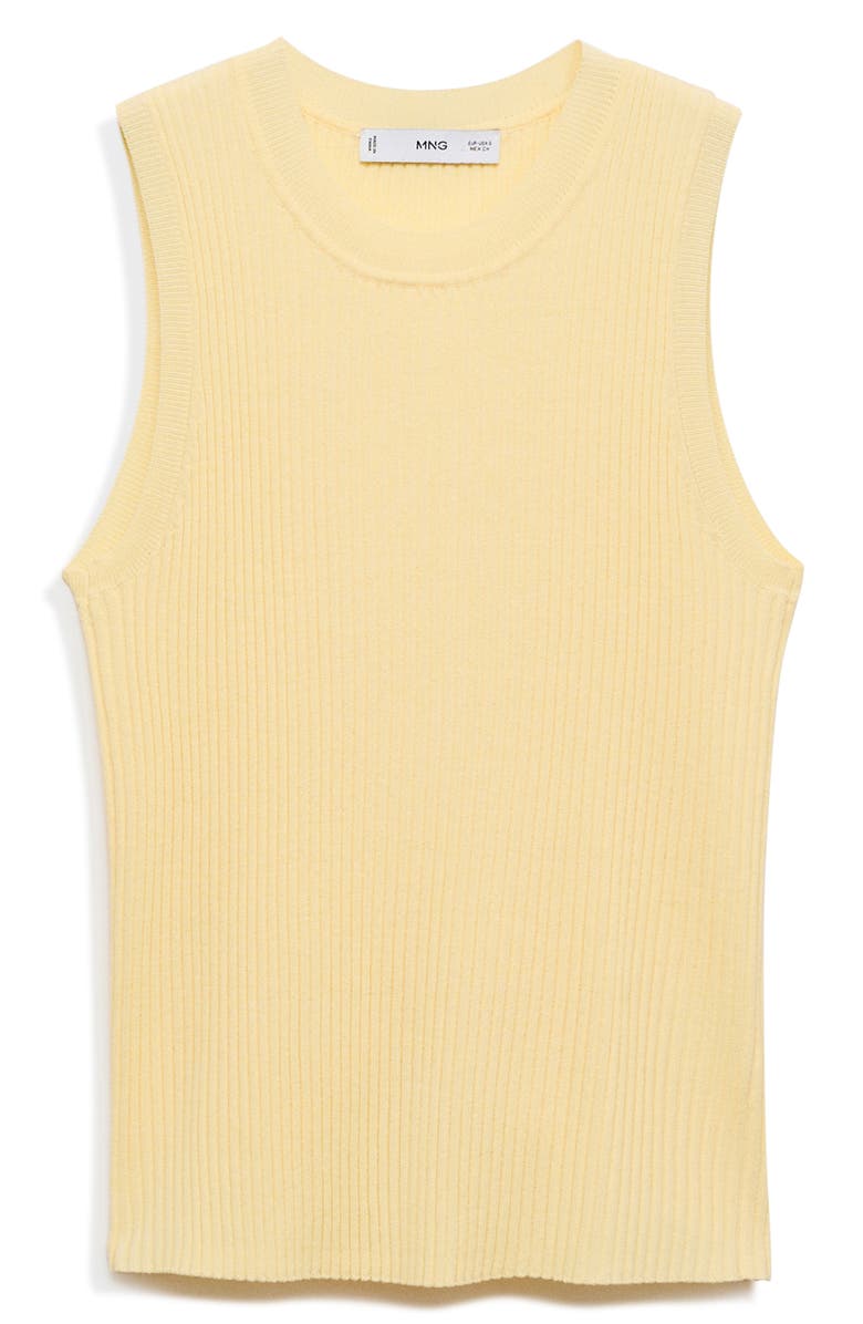 MANGO Sleeveless Rib Sweater, Alternate, color, Pastel Yellow