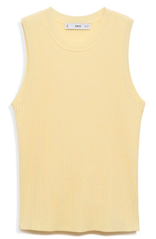 Mango Sleeveless Rib Sweater In Yellow