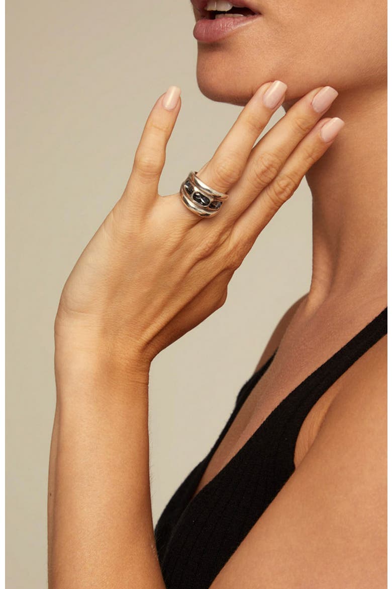 Triple Grey Crystal Ring, Alternate, color, Silver
