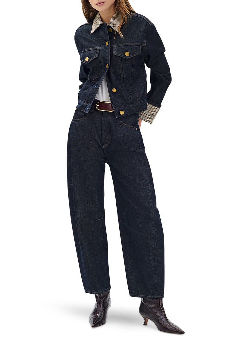 Charlie Super High Waist Crop Barrel Jeans, Alternate, color, TWTRI