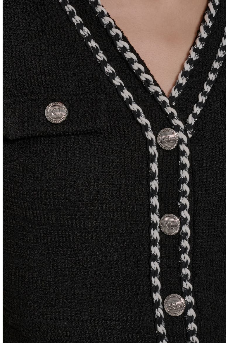 Braided Trim Tweed Sheath Dress, Alternate, color, BLACK