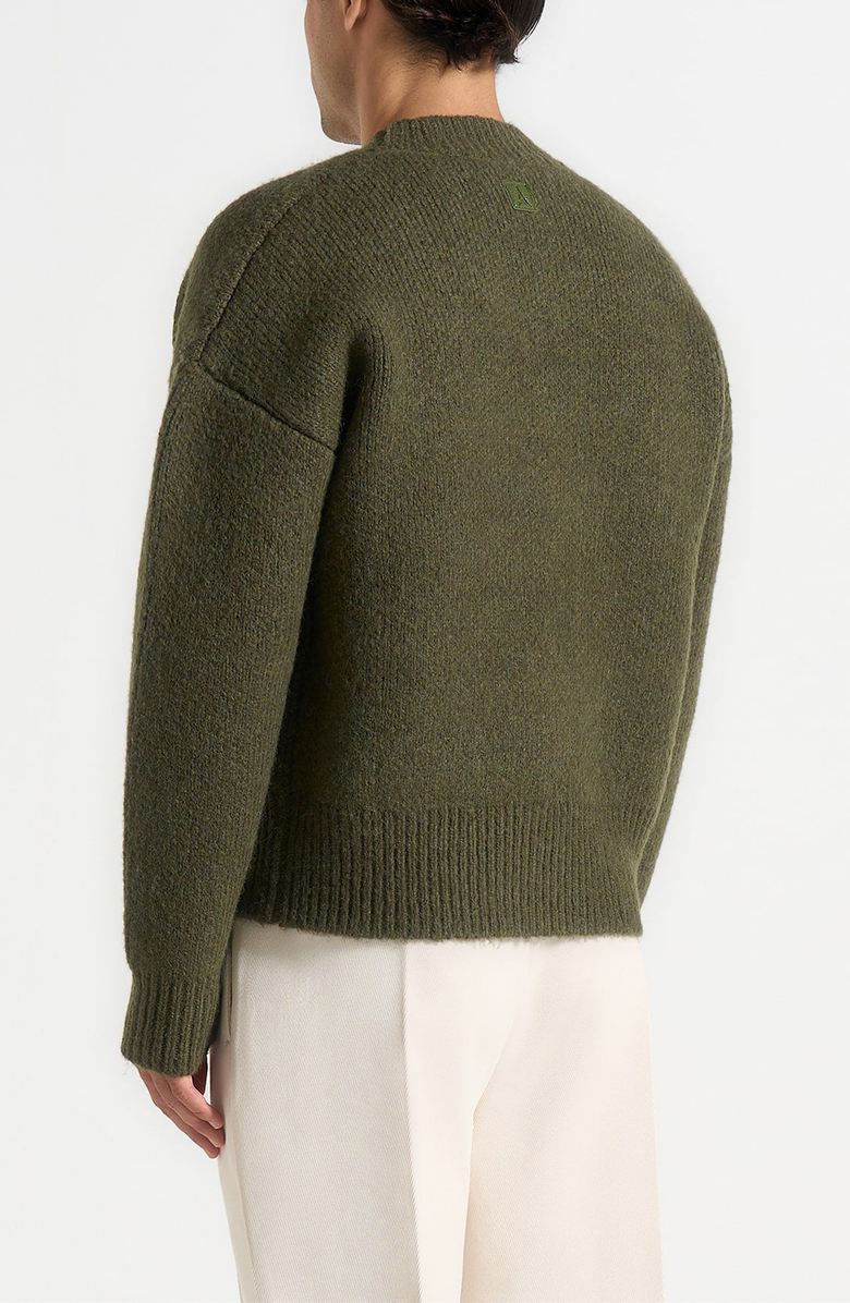 Manière De Voir Chad V-Neck Wool Knit Jumper, Alternate, color, Deep Olive
