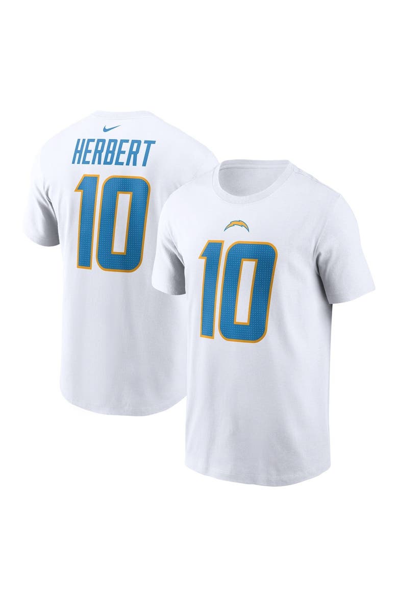 Men's Nike Justin Herbert  White Los Angeles Chargers  Player Name & Number T-Shirt, Main, color, White