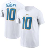 Nike Men's Nike Justin Herbert White Los Angeles Chargers Player Name & Number T-Shirt