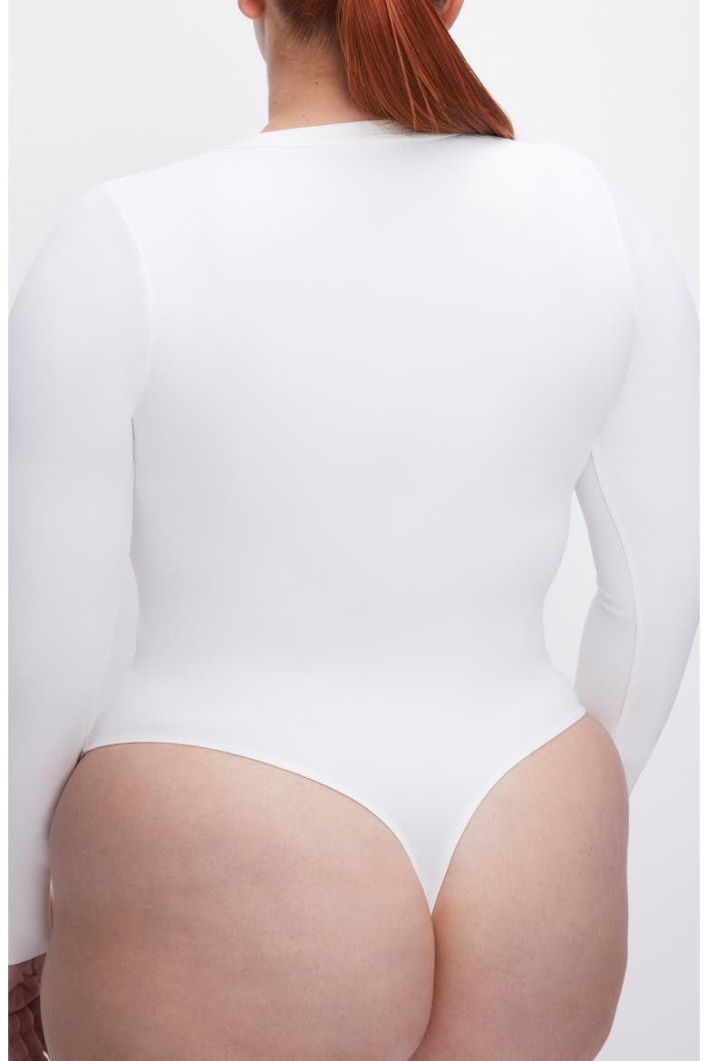 Sculpting Crewneck Bodysuit, Alternate, color, WHITE001