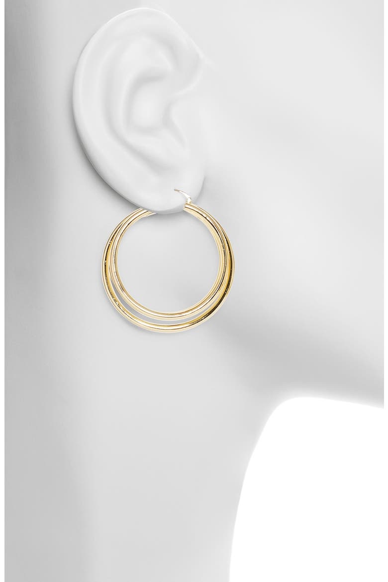 Multi Row Hoop Earrings, Alternate, color, GOLD