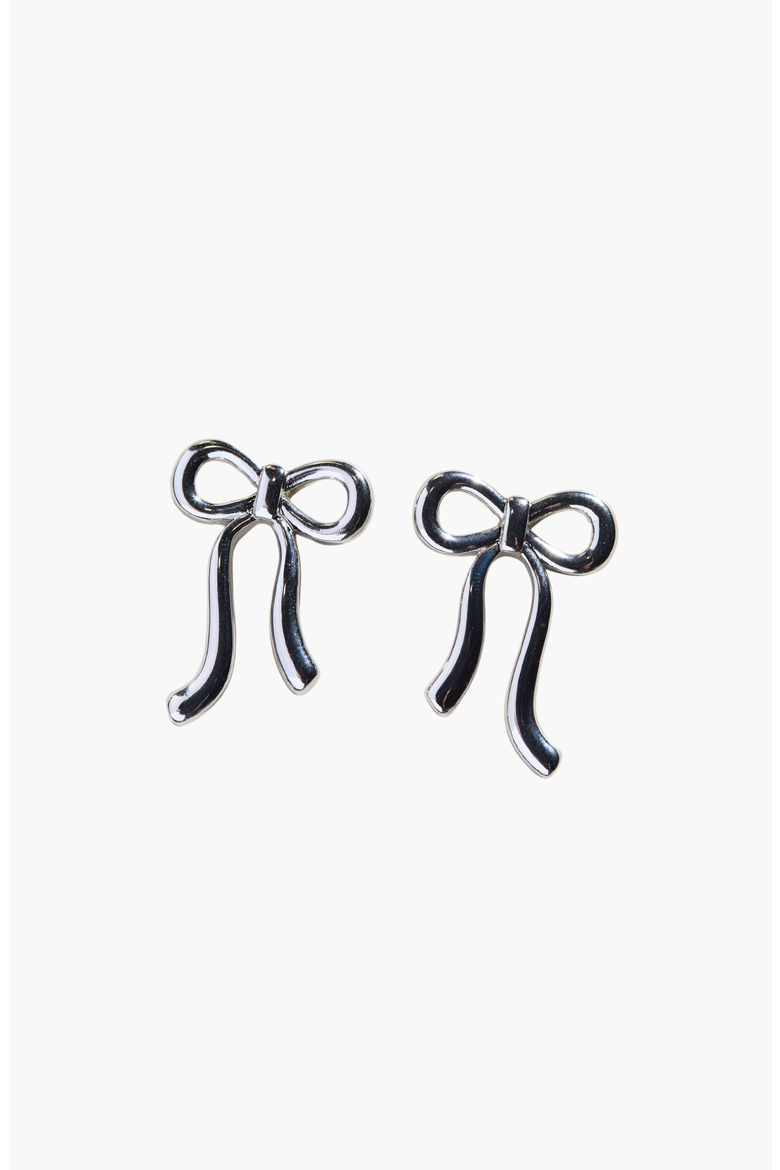 Vintage Bow Stud Earrings, Main, color, Silver