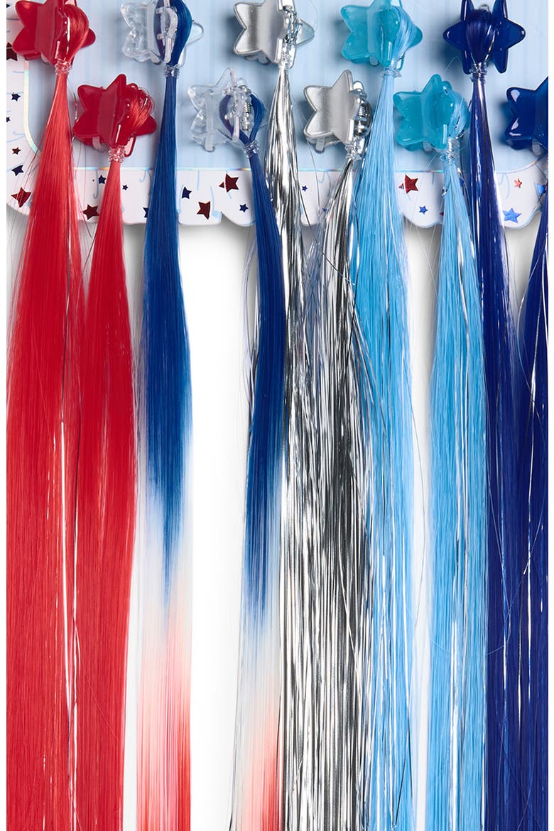 Kids' 10-Pack Assorted Faux Hair Clips, Alternate, color, AMERICANA