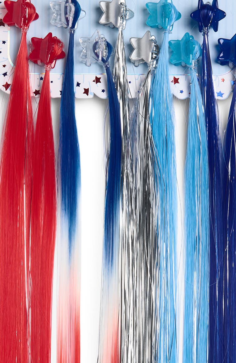 Capelli New York Kids' 10-Pack Assorted Faux Hair Clips, Alternate, color, Americana