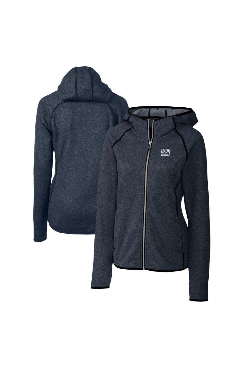 Cutter & Buck Women's Cutter & Buck Heather Navy New York Giants Throwback Logo Mainsail Full-Zip Jacket, Alternate, color, 