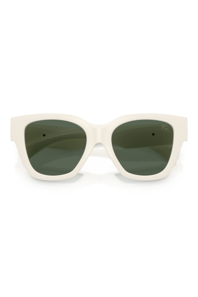 53mm Square Sunglasses, Alternate, color, WHITE / DARK GREEN