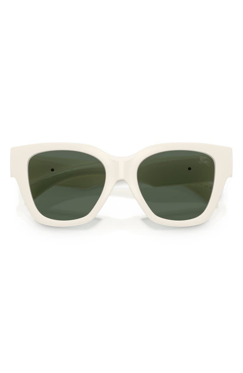 Burberry 53mm Square Sunglasses, Alternate, color, White / Dark Green