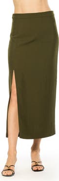 Alexia Admor Side Slit Midi Skirt