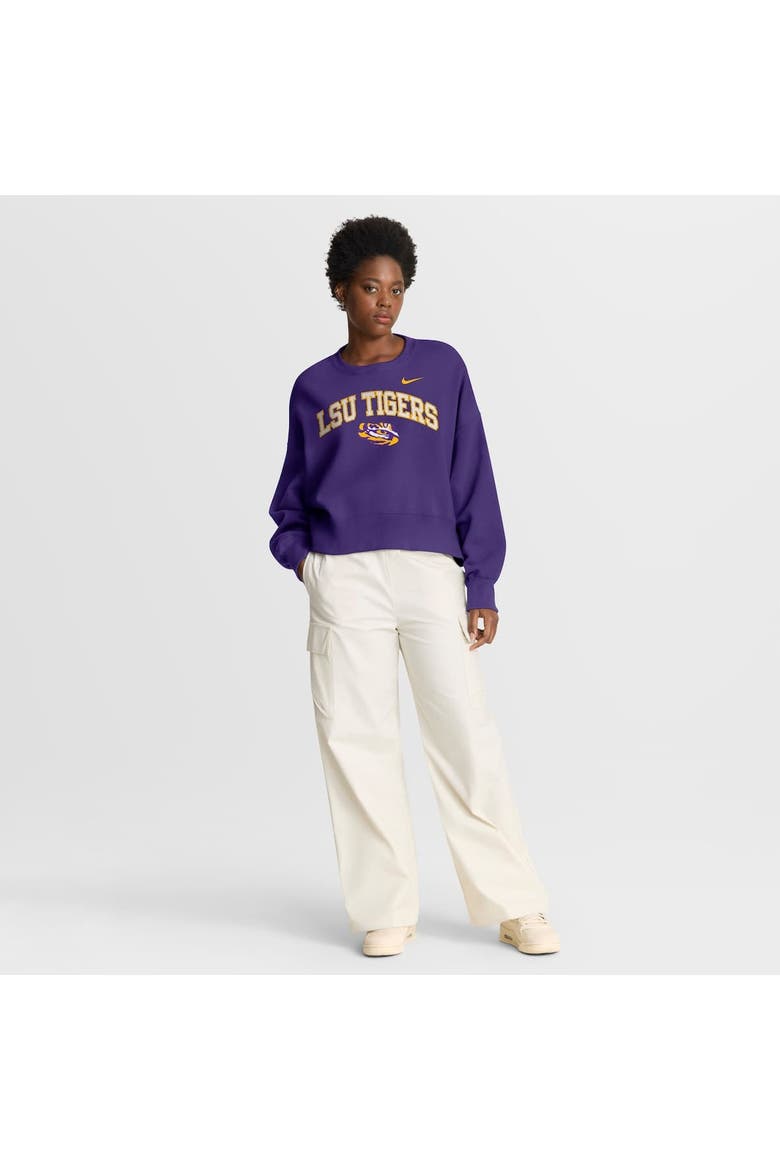 Women's Nike Purple LSU Tigers Oversized Phoenix Arch Pullover Sweatshirt, Alternate, color, Purple