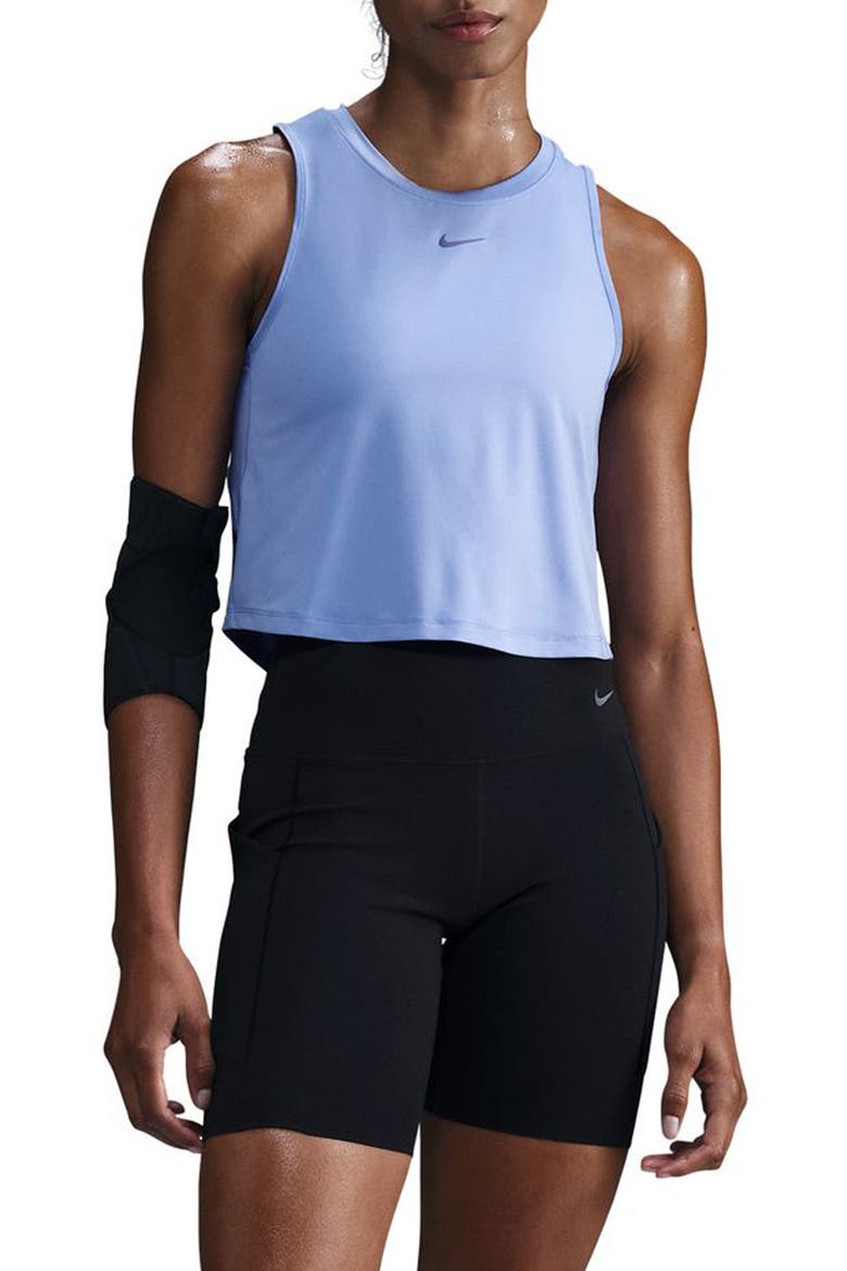 One Classic Dri-FIT Crop Tank, Main, color, ROYAL PULSE/ BLACK