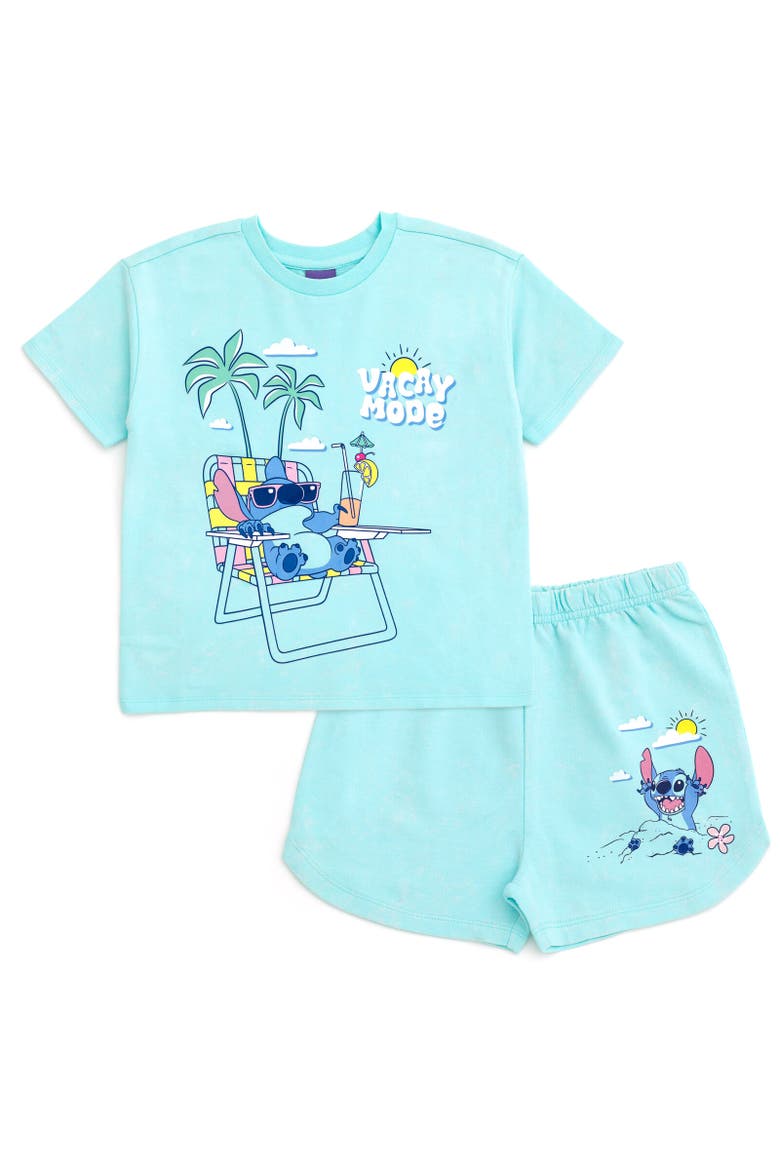 Minnie Mouse 2-Piece T-Shirt and Shorts Set, Main, color, Lilo & Stitch Blue