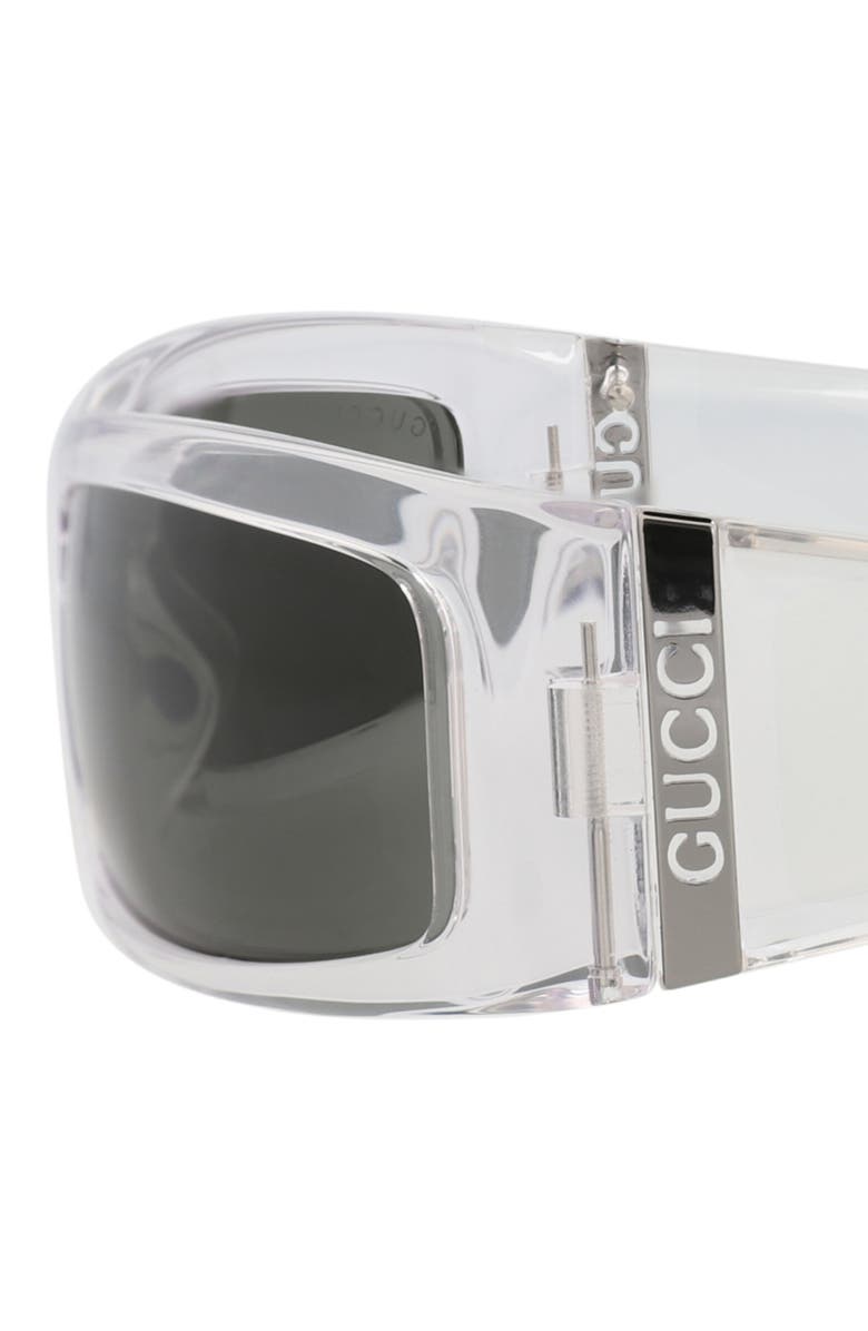 Gucci 64mm Oversize Square Sunglasses, Alternate, color, Crystal Crystal Grey