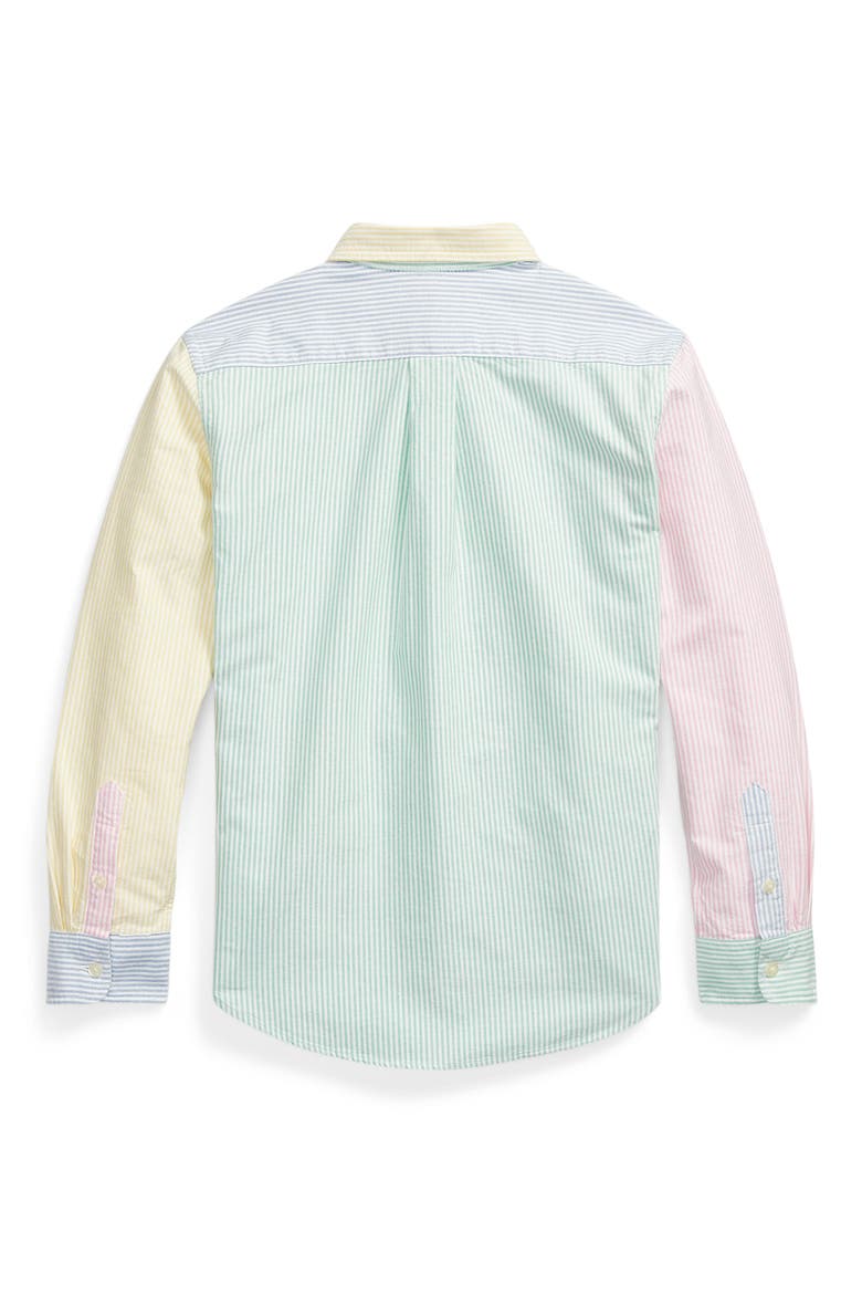 Kids' Stripe Cotton Button-Down Oxford Shirt, Alternate, color, MULTI