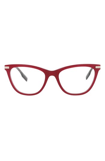 Alexander Mcqueen Mcqueen 52mm Cat Eye Optical Glasses In Violet Silver