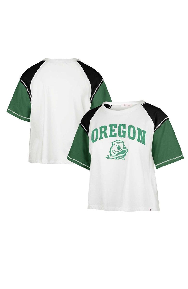 '47 Women's '47 White Oregon Ducks Serenity Gia Cropped T-Shirt, Main, color, White
