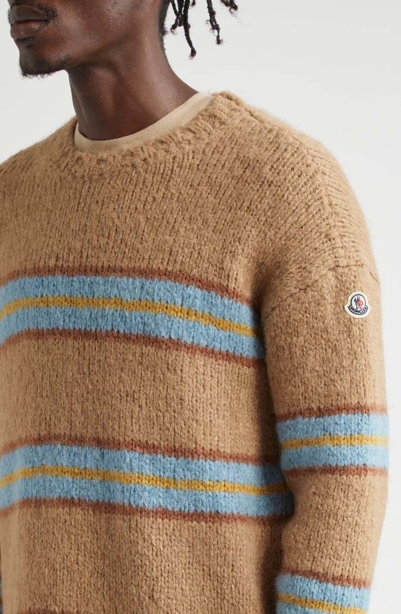 Moncler Stripe Alpaca & Wool Blend Sweater, Alternate, color, 