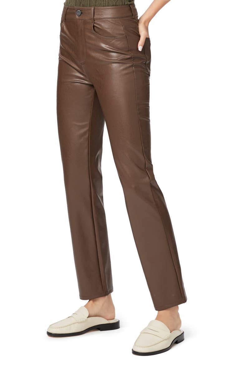 Stella Coated High Waist Straight Leg Jeans, Alternate, color, CHESTNUT