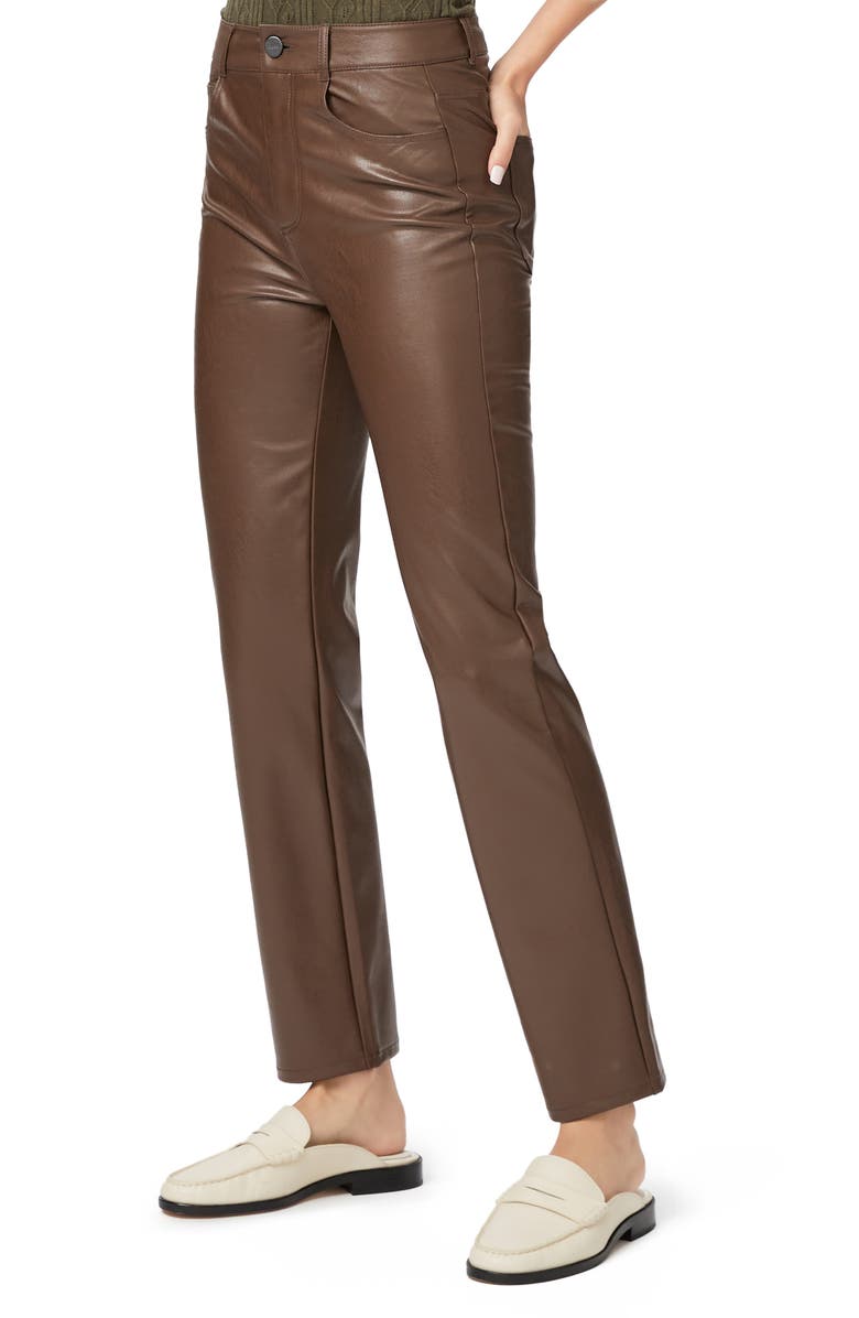 PAIGE Stella Coated High Waist Straight Leg Jeans, Alternate, color, 