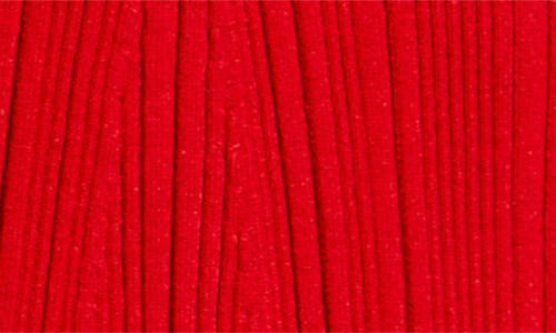 Elie Tahari The Emmie Rhinestone Detail Long Sleeve Knit Dress In Red
