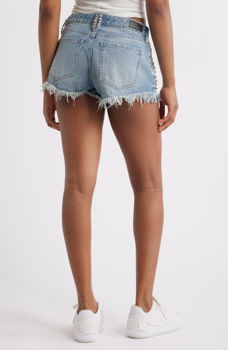 PTCL Amaris Studded Distressed Cutoff Denim Shorts, Alternate, color,