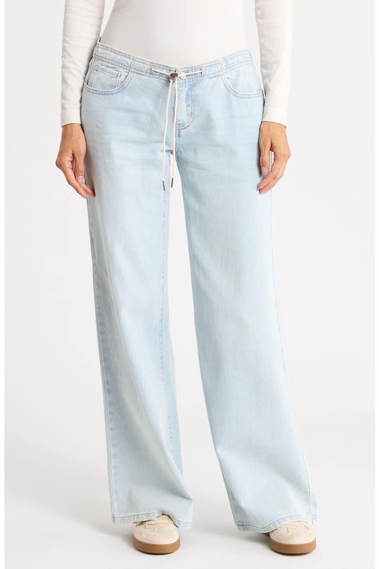 Low Rise Wide Leg Corduroy Jeans, Main, color, POWDER BLUE WASH
