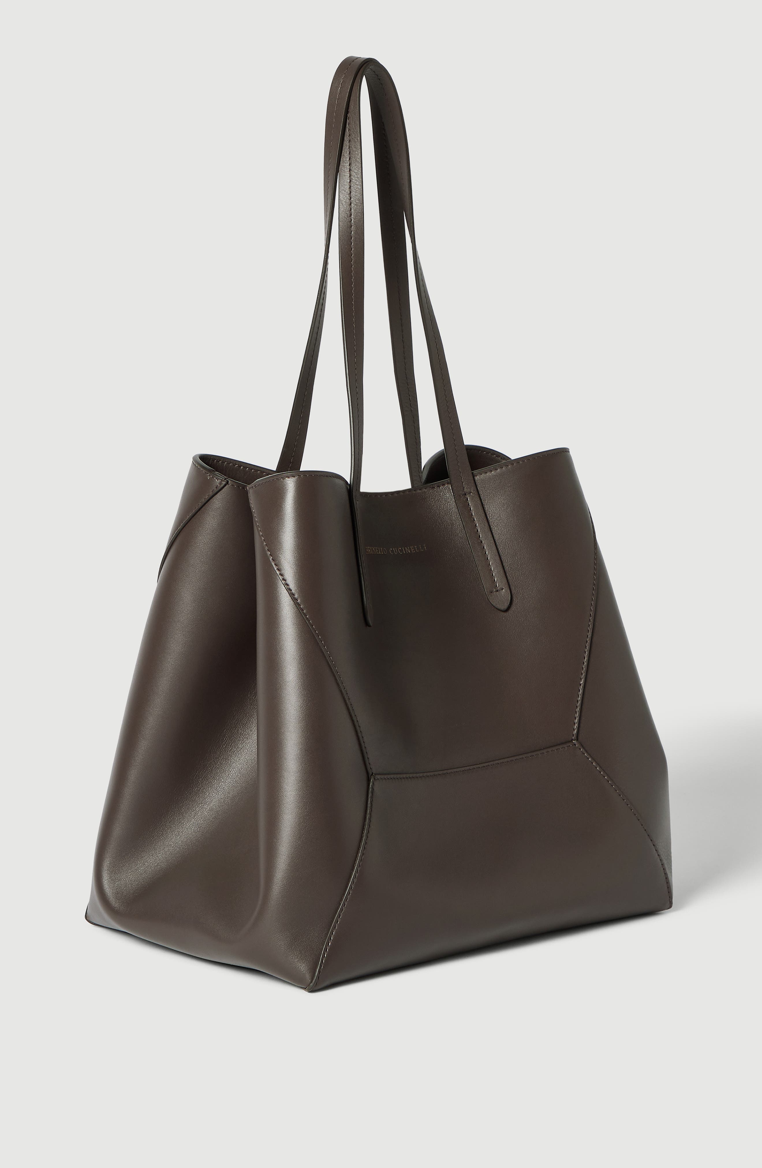 BC Duo bag in calfskin with monili, Alternate, color, Brown