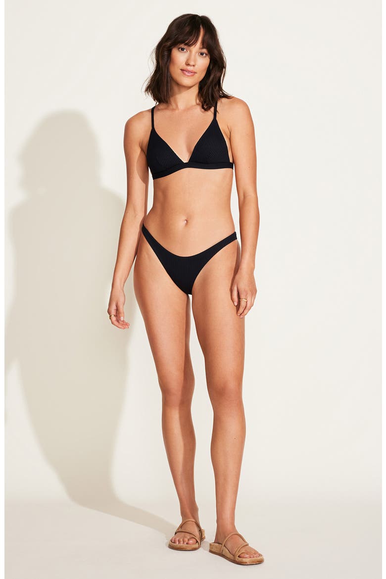 California High Leg Bikini Bottoms, Alternate, color, BLACK
