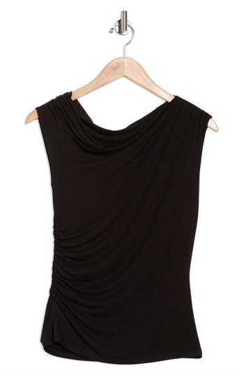 Renee C Off The Shoulder Knit Top In Black