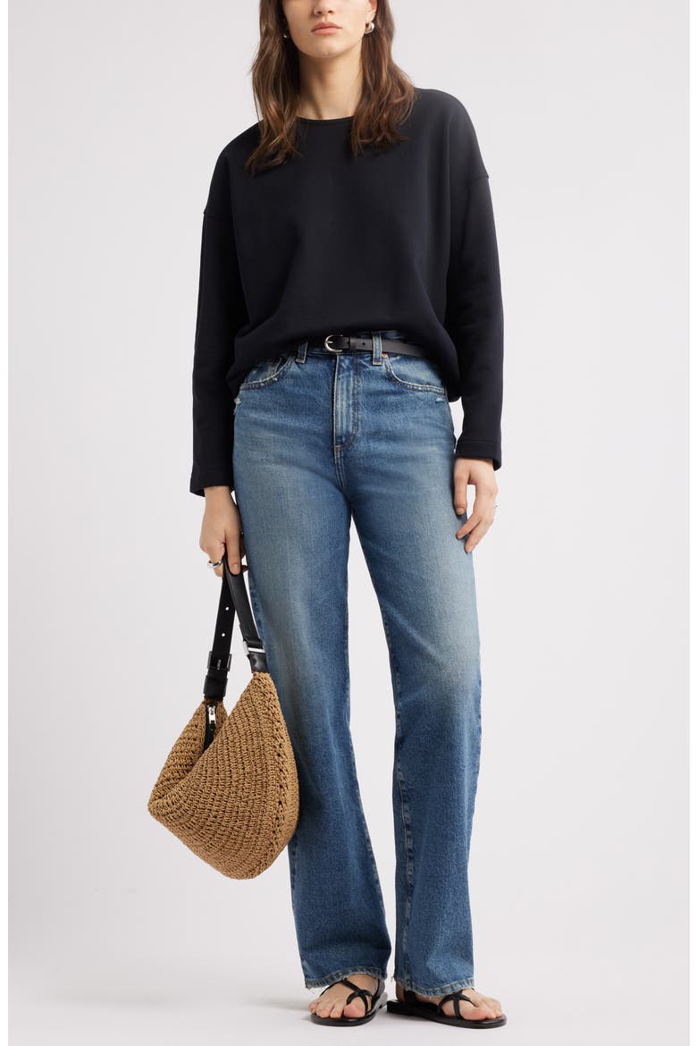French Terry Top, Alternate, color, BLACK