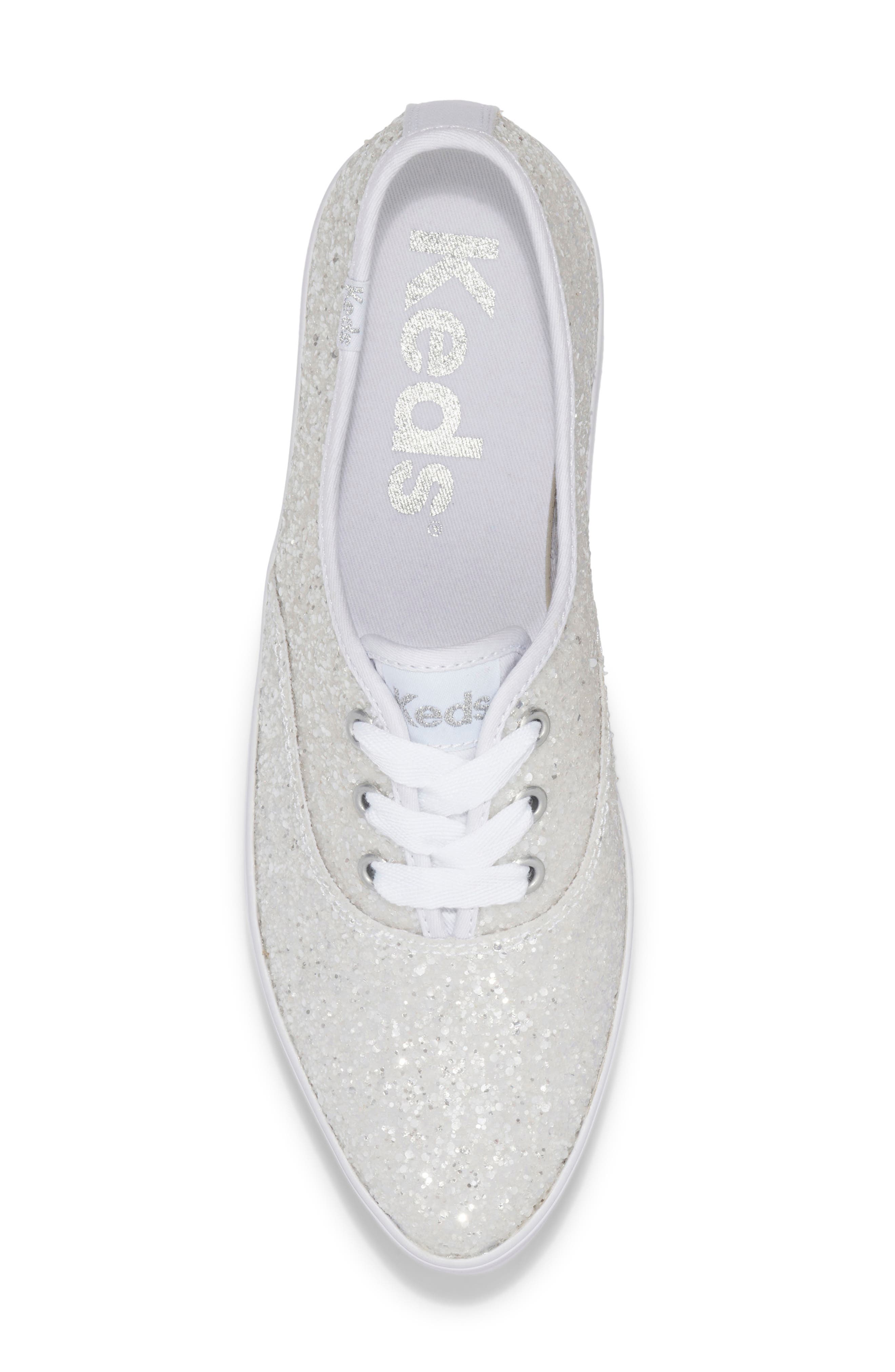 Point Glitter Platform Sneaker, Alternate, color, WHITE GLITTER