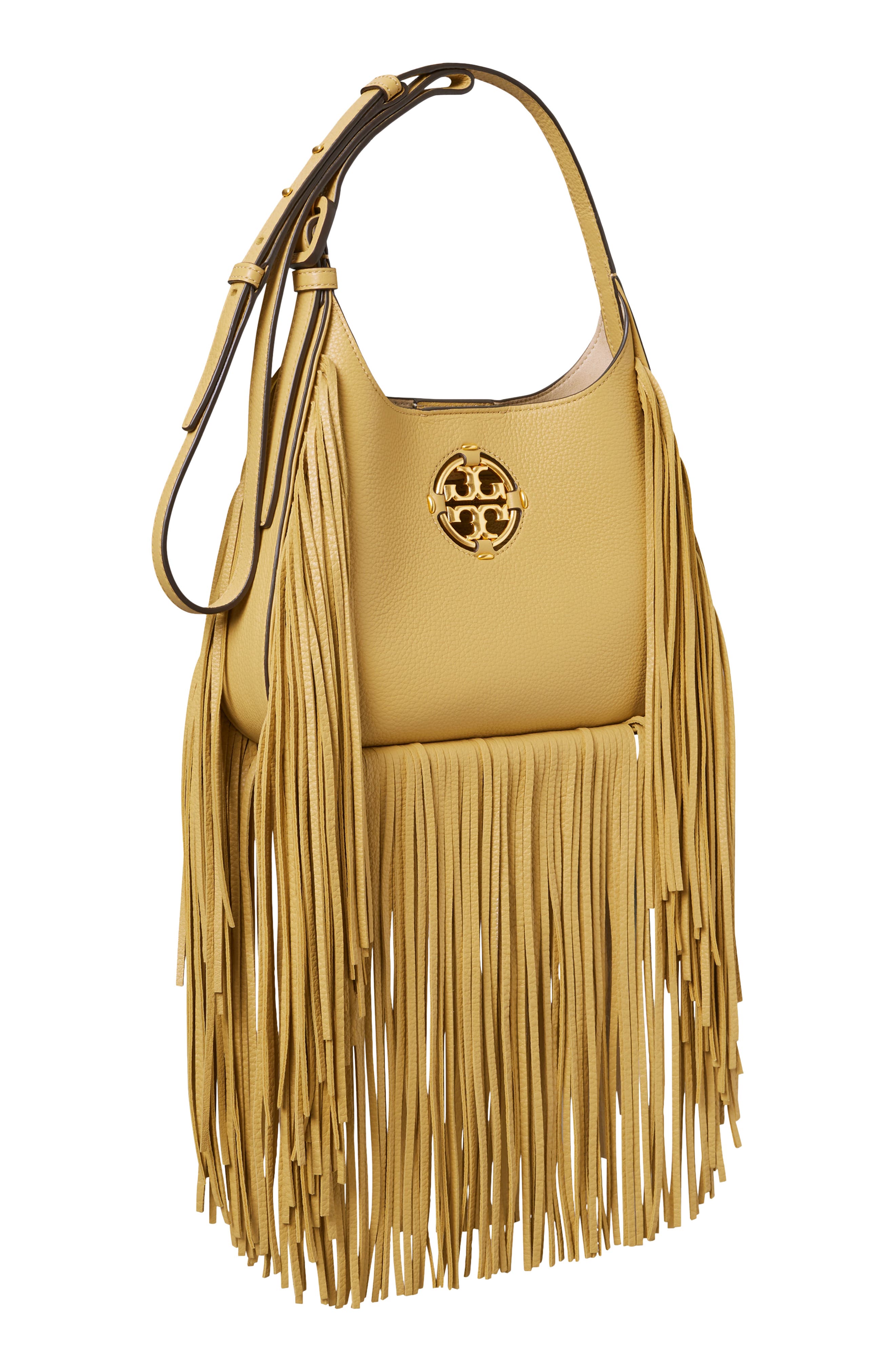 Tory Burch Miller Fringe Small Leather Shoulder Bag, Alternate, color, 