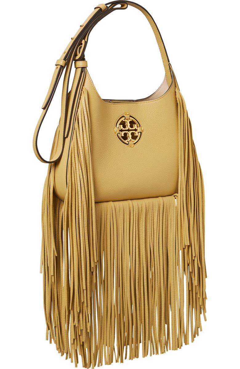 Tory Burch Miller Fringe Small Leather Shoulder Bag, Alternate, color,