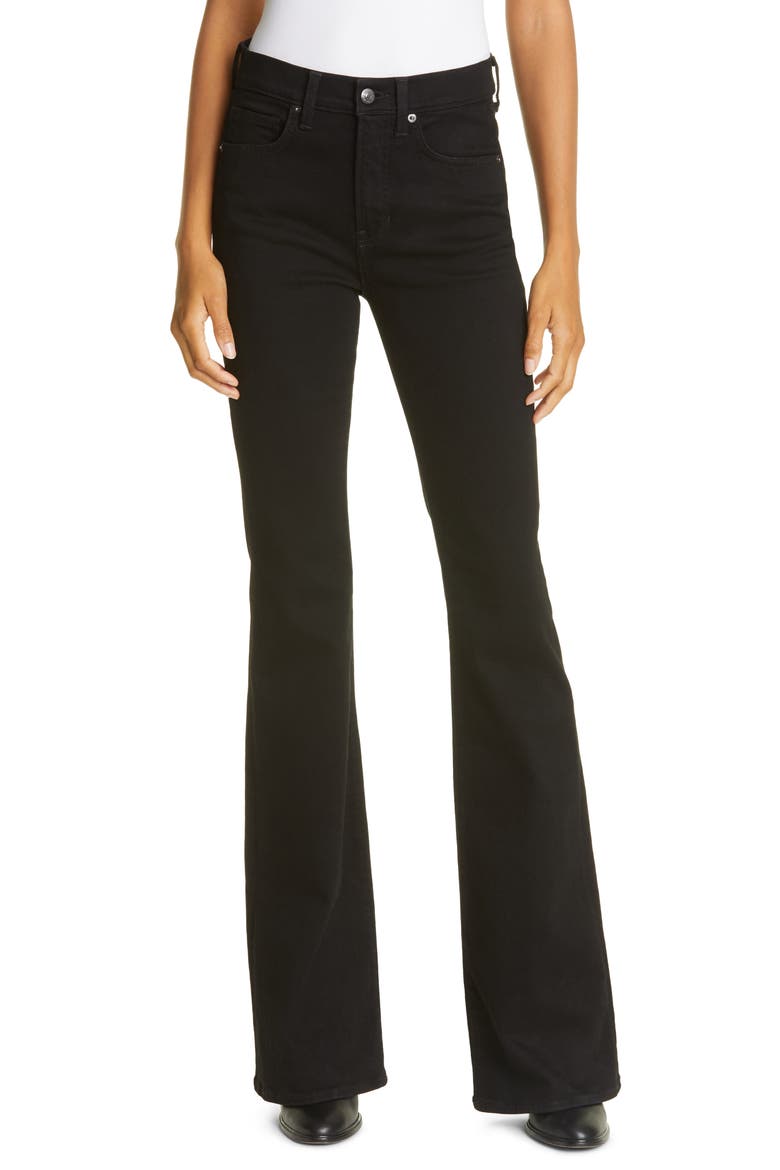 Beverly High Waist Skinny Flare Leg Jeans, Main, color, ONYX
