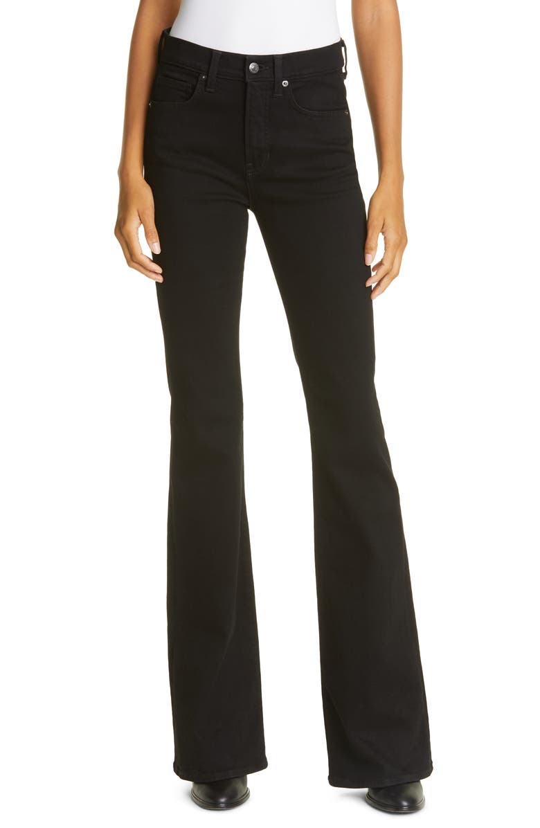 Veronica Beard Beverly High Waist Skinny Flare Leg Jeans, Main, color, Onyx