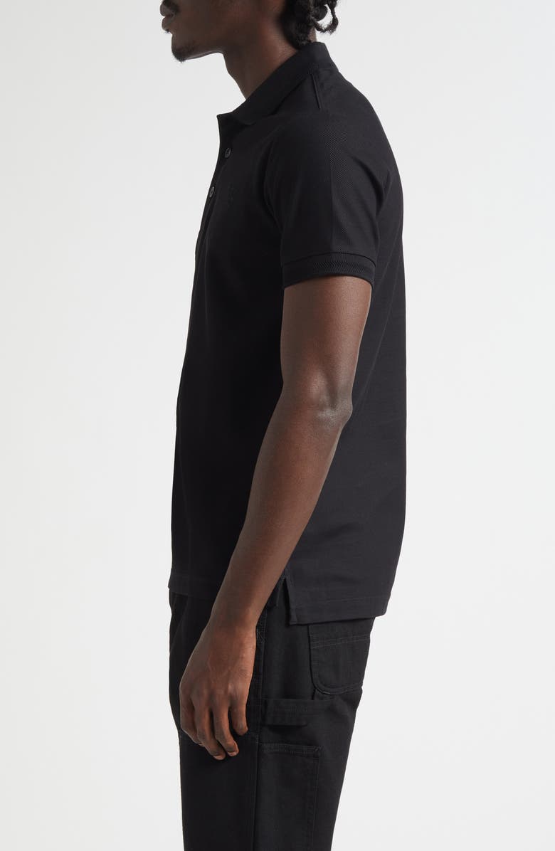 Burberry Men's Eddie TB Monogram Cotton Polo, Alternate, color, Black