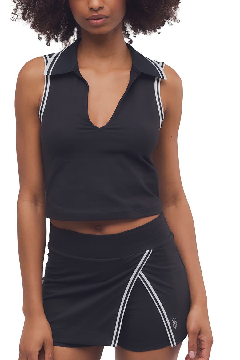 FP Movement Forehand Faux Wrap Skort, Alternate, color, BLACK