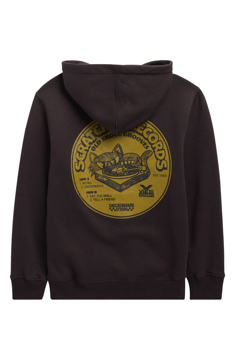 Vans Kids' Scratched Record Pullover Hoodie, Alternate, color, Black