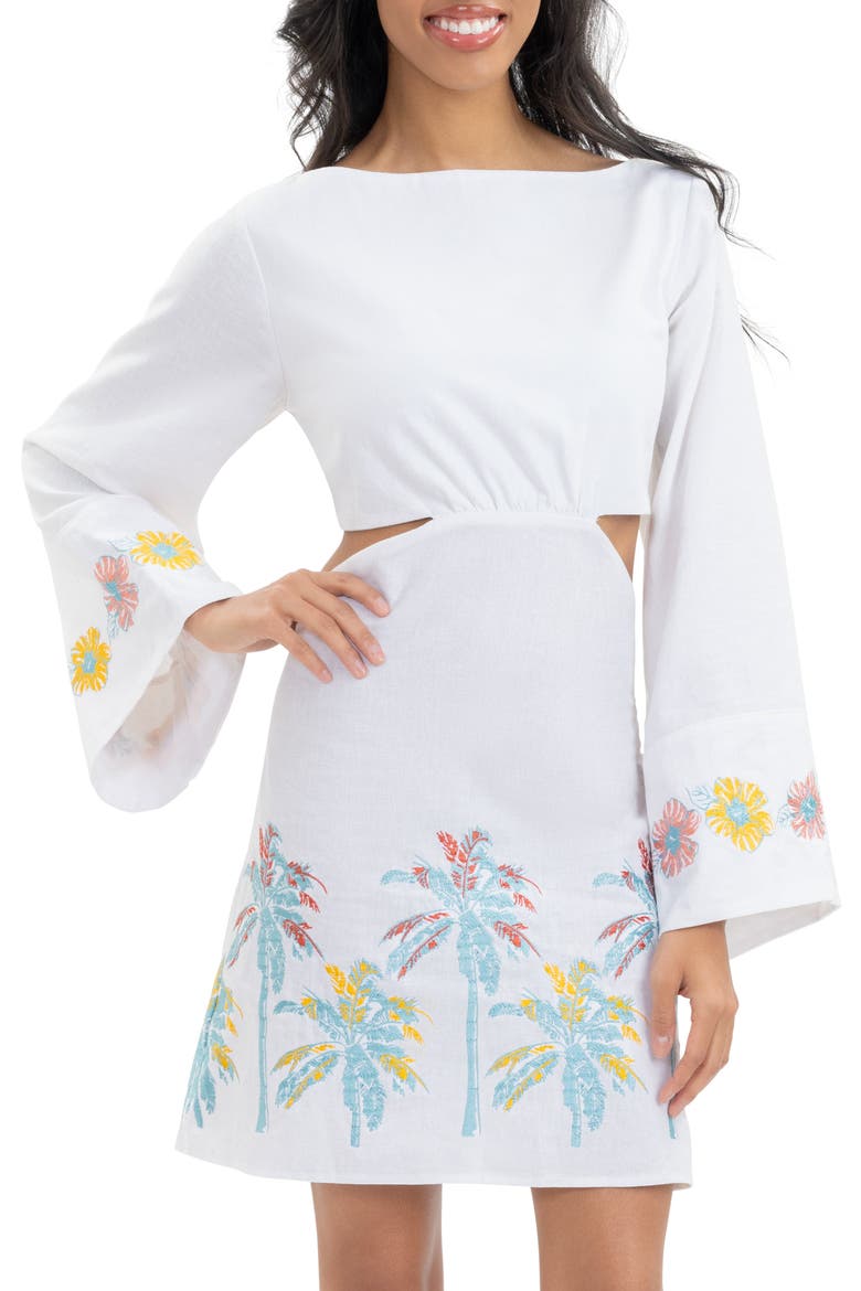 The BVIs - Embroidered Long Sleeve Dress, Alternate, color, White