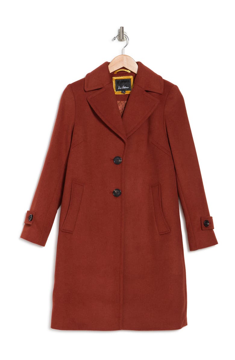 Sam Edelman Single Breasted Twill Walking Coat, Alternate, color, Cinnamon Spice