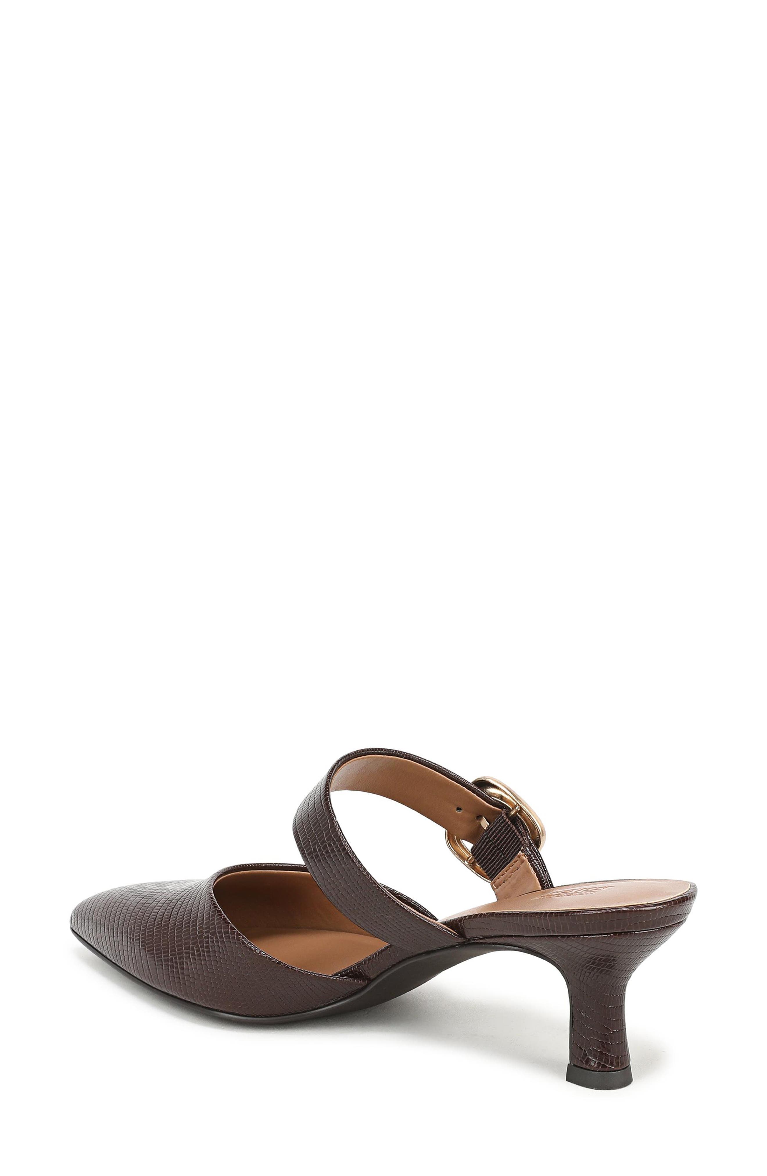 Gianna Faux Leather Embossed Mule, Alternate, color, BROWN DARK CHOCOLATE