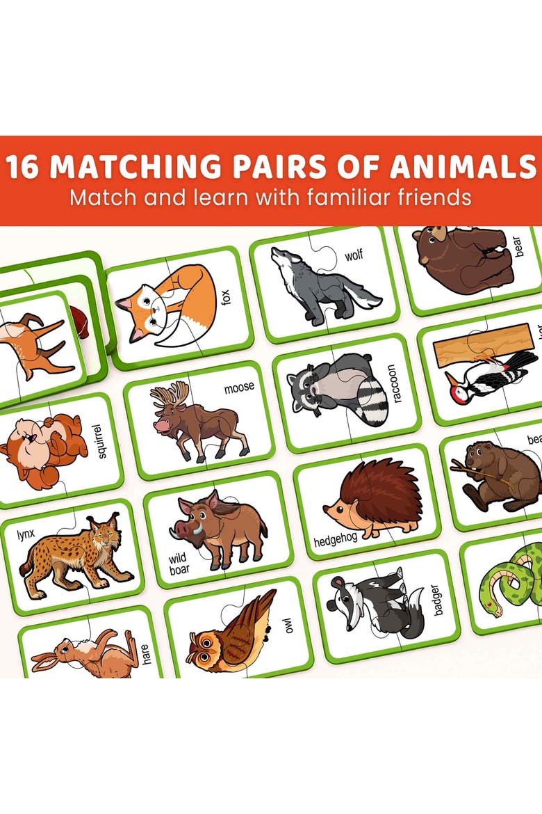 Memory Matching Puzzle Set for Toddlers, Alternate, color, Cartoonish Set