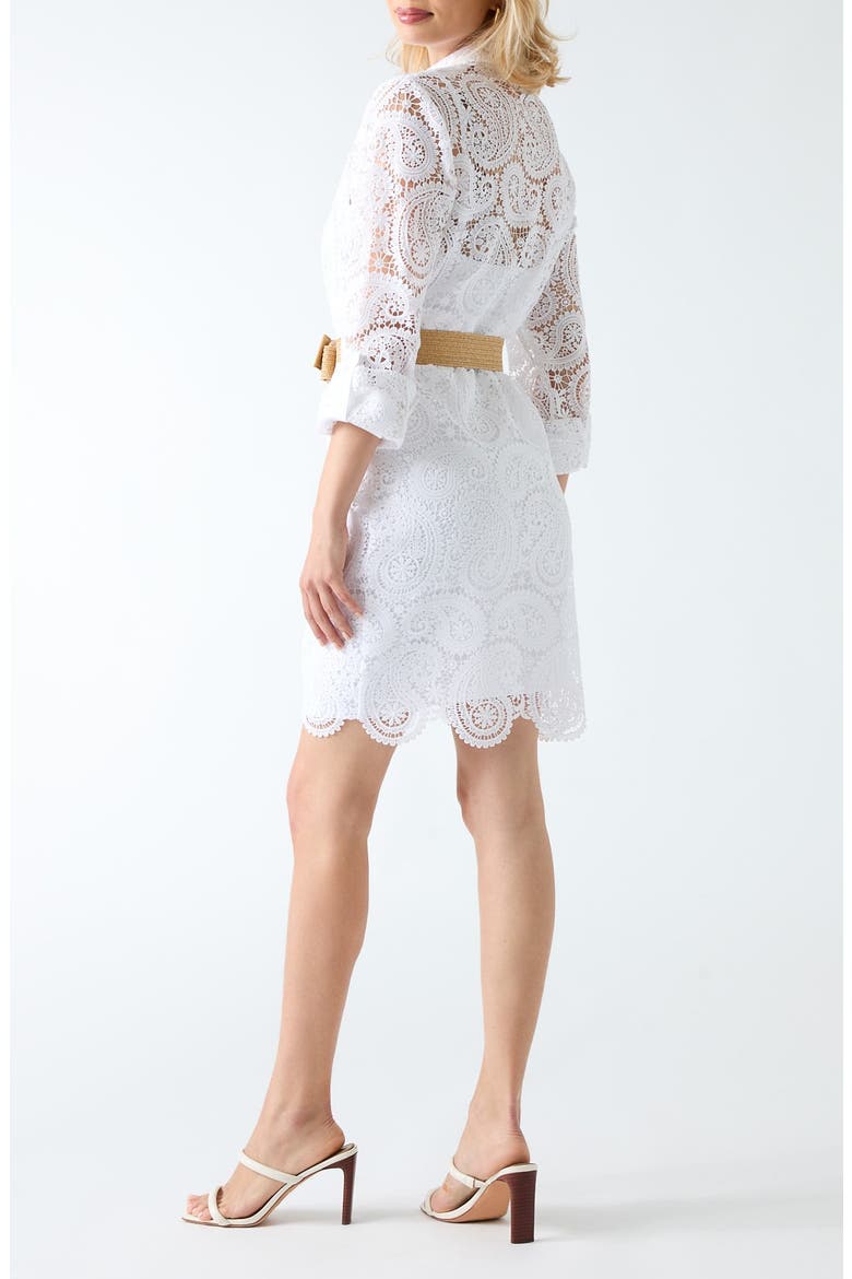 Grace Long Sleeve Lace Shirtdress, Alternate, color, WHITE
